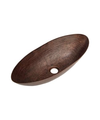20" Canoe Vessel Copper Bathroom Sink by SoLuna, Rio Grande