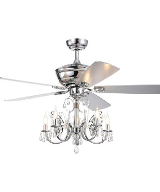 Warehouse Of Tiffany Orchid Finlayson Lighted Ceiling Fan CFL-8390REMO/CH