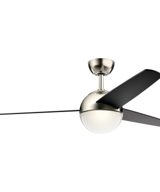 56" Bisc Fan LED, Polished Nickel/Silver and Black Blades