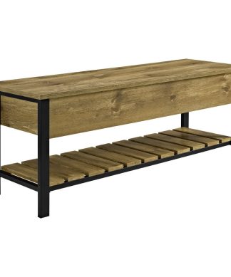 48" Open-Top Storage Bench With Shoe Shelf, Barnwood