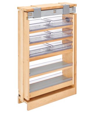 Wood Vanity Base Filler Pull Out Organizer for New Cabinets With Soft Close, 6"W