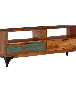 vidaXL TV Cabinet with 2 Drawers Solid Reclaimed Wood Sideboard HiFi Stand