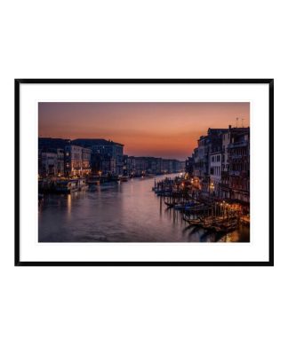 "Venice Grand Canal At Sunset" Framed Digital Print by Karen Deakin, 44x32"