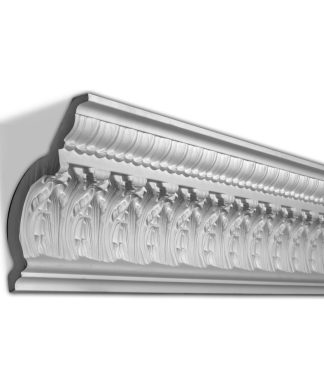 9-5/8" Face, Leaf Polyurethane Crown Moulding, 2-Pack