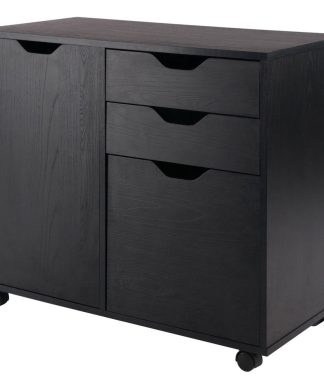 Winsome Wood Home Office Halifax 2 Section Mobile Filing Cabinet, Black
