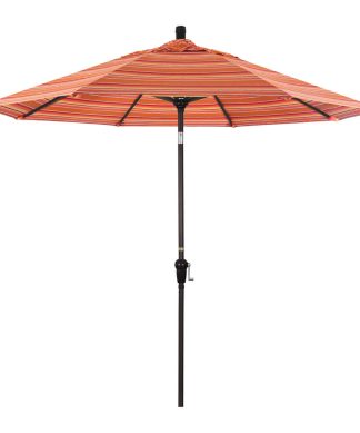 9' Bronze Auto-Tilt Crank Aluminum Umbrella, Dolce Mango Sunbrella
