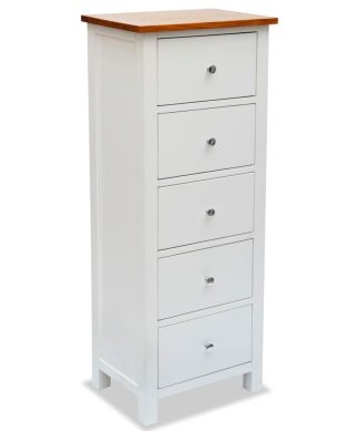 vidaXL Solid Oak Wood Tall Chest of Drawers Storage Chests Dresser Cabinet