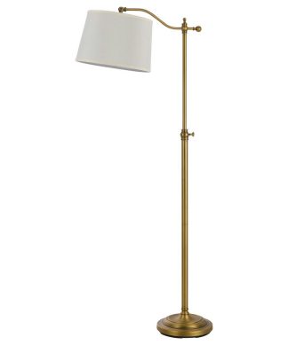 100 Watt Metal Down Bride Floor lamp with Fabric Tapered Drum Shade, Gold