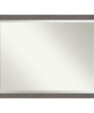Wall Mirror Bathroom Vanity Mirror Rustic Plank Grey Narrow, Outer Size 43x33