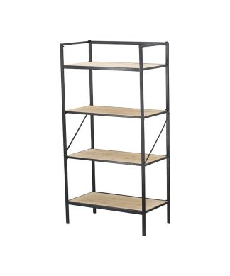 4-Tier Iron & Wood Shelf 47x13.5x24"
