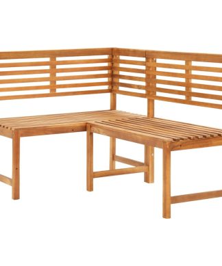 vidaXL Solid Acacia Wood Patio Corner Bench Outdoor Garden Lounge Bench Seat