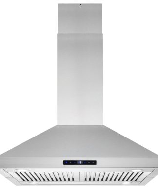 30" 380 CFM Ducted Island Range Hood With LED Lighting, Stainless Steel