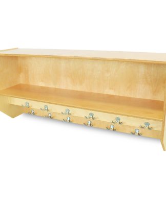 Whitney Brothers Double Row Wall Mount Coat Rack With Natural Finish WB1056