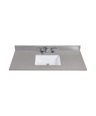 49 in. Composite Stone Vanity Top, Mountain Gray with White Basin