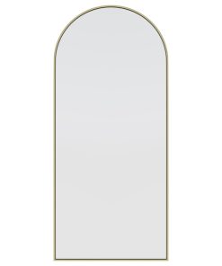 67"Hx30"W Arch Leaner Dressing Stainless Steel Framed Mirror, Satin Brass