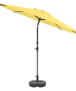 10' UV, Wind Resistant Tilting Yellow Patio Umbrella, Base