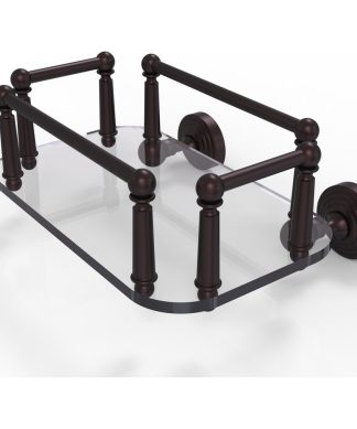 Waverly Place Wall-Mount Glass Guest Towel Tray, Antique Bronze
