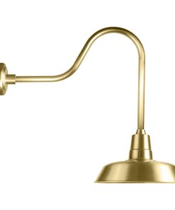 18" Oldage LED Barn Light With Sleek Arm, Solid Brass
