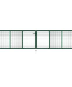 Vidaxl Mesh Garden Gate Steel 157.5"x39.4" Green