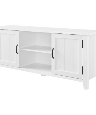 58" Grooved Door TV Console, Solid White