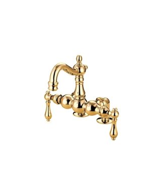 Vintage-Style Polished Brass 3-3/8" Deck Mount Clawfoot Tub Filler CC1091T2