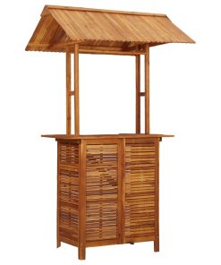 vidaXL Solid Acacia Wood Patio Bar Table with Rooftop Outdoor Garden Bistro