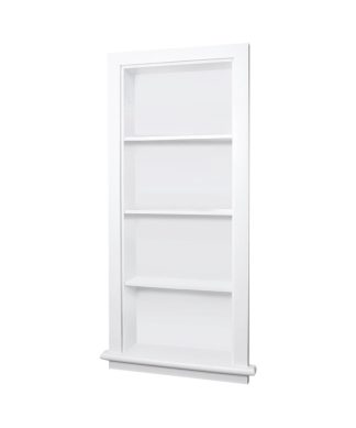 14x36 Recessed Aiden Wall Niches, White With Plain Back 3 Shelves