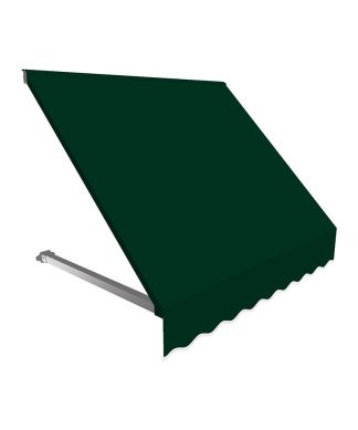 4' Dallas Retro Window/Entry Awning, Forest Green