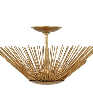 3-Light Flush Mount, Antique Gild