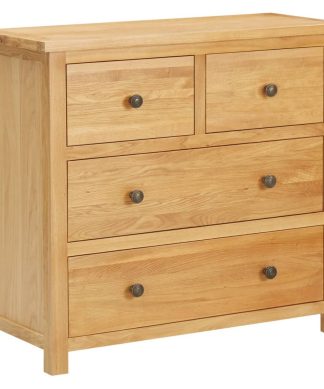 vidaXL Solid Oak Wood Chest of Drawers Sideboard Drawer Side Storage Cabinet