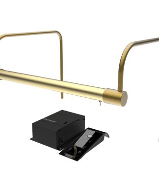 12" Slim Line Frame Light, Antique Brass With Hard Wire Kit and Remote