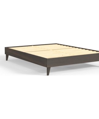 Wooden Platform Bed Frame - Multiple Finishes Available, Grey Barn Wood, Full