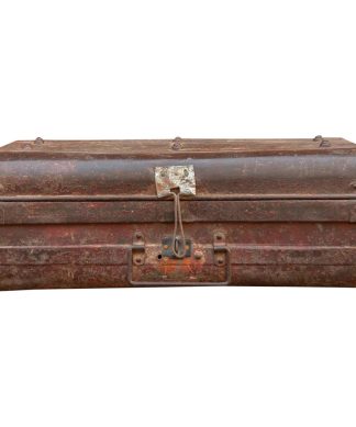 Vintage Industrial Metal Indian Trunk