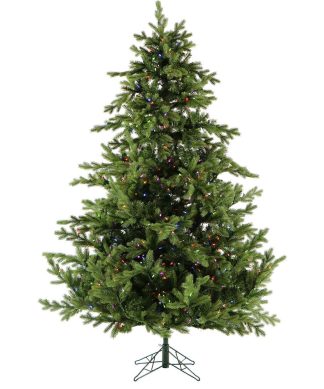 6.5' Virginia Fir Christmas Tree With Multi-Color LED String Lighting
