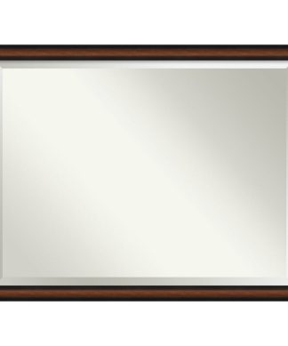 Wall Mirror Bathroom Vanity Mirror Yale Walnut, Outer Size 43x33