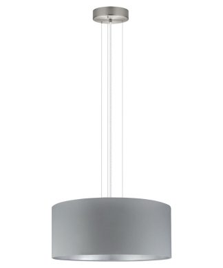 3x60W Pendant With Satin Nickel Finish and Black and Gold Shade, Grey & Silver S