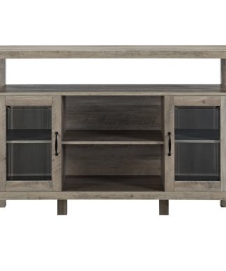 52" Wood Console High Boy Buffet, Gray Wash