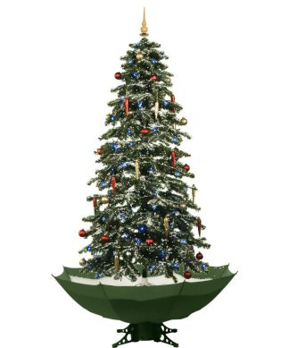 67" Snowing Musical Christmas Tree With Green Base and Snow Function