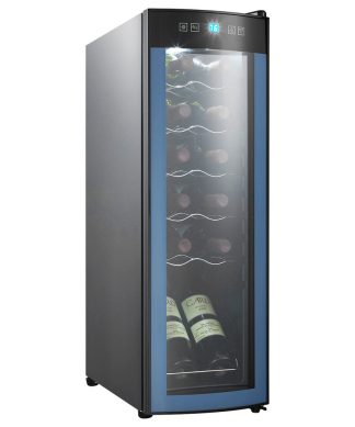 12 Bottle Vaykold Freestanding Wine and Beverage Refrigerator, Black