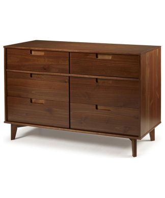 6 Drawer Mid Century Modern Wood Dresser