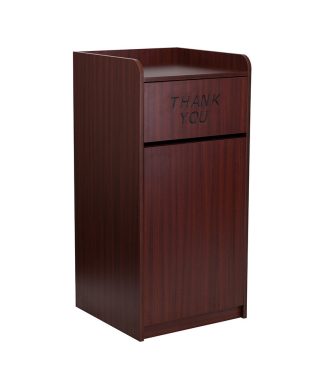 Wood Tray Top Receptacle in Mahogany