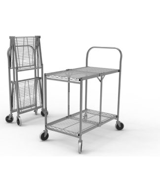 2-Shelf Collapsible Wire Utility Cart