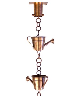 Watering Can Cups Rain Chain with Installation Kit, 13 Foot