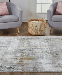 Weave & Wander Lindstra Gradient Watercolor Rug, Ivory/Gray, 4'10"x7'10"