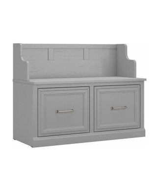 Woodland 40W Entryway Bench with Doors in Cape Cod Gray - Engineered Wood