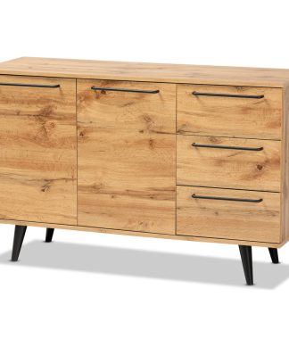 Wharton Modern Contemporary Oak Effect 3-Drawer Sideboard Buffet