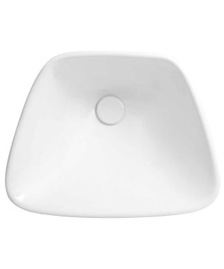 19" Trapezoid Ceramic Drop-In Vessel Sink Without Overflow, White