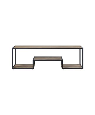 59 inch Farmhouse TV shelf table with 3 Storage Shelves wood TV stand