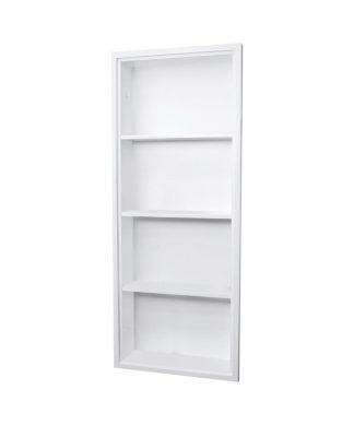 14x36 Recessed Sloane Wall Niche, White With Plain Back 3 Shelves