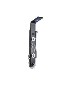 6 Stage Stainless Steel LED Shower Column With Massage Jets, Black